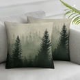 thumbnail image 3 of Acheng Throw Pillow Cover Misty Tree Wood Nature Scene Landscape Fog Environment Pillow Case Decorative Square Cushion for Home Couch Bed,Set of 2 White (Two Sides Print) 24x24in, 3 of 7