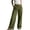 Army Green-A, variant on Women's Vertical Striped Pants High Waist Button Fly Wide Leg Trousers with Pocket Slimming Work office Long Pants Casual Summer Wear Red