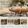 thumbnail image 6 of Round Outdoor Tablecloth with Umbrella Hole and Zipper, Burnt Orange Ombre Stripe Tablecloth with Elastic Waterproof, Abstract Summer Beach Coastal Patio Table Covers for 31" - 35" Pool Tables, 6 of 9