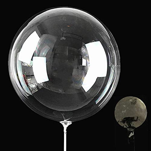 Clear Bobo Balloons 25 Packs 24 inch Helium Style Bubble Balloons Round Gifts for Christmas,Wedding,Birthday Party Decorations Transparent Balloon for LED Light Up Balloons