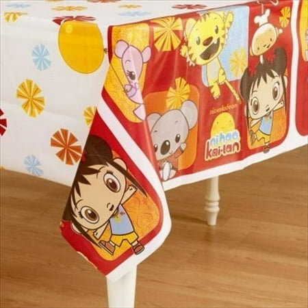 Various Ni Hao, Kai-Lan Plastic Tablecloth, 12 x 12 Inches, Modern, Multicolor