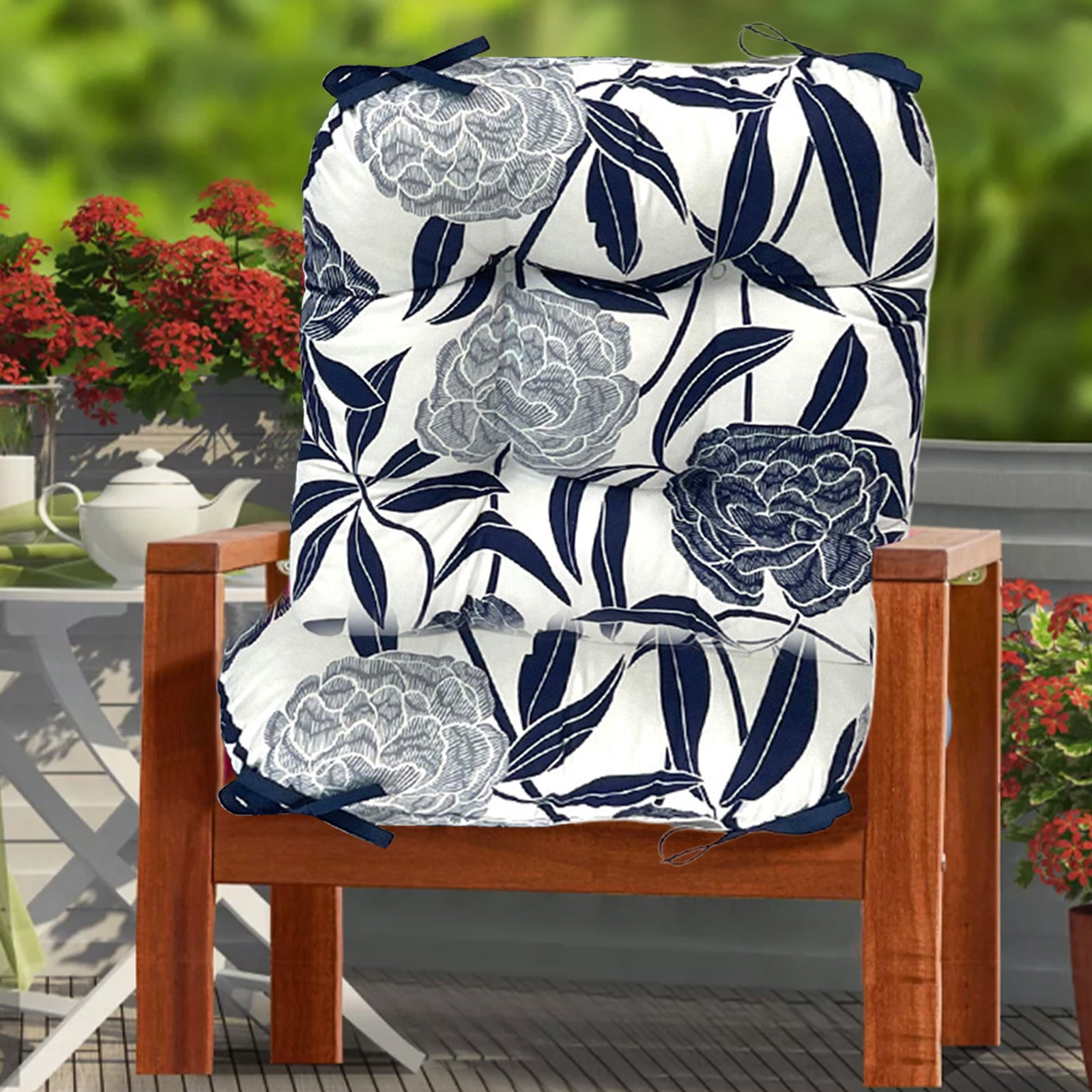 Thickened Outdoor Chair Cushion Printed Seat Pad for Patio Sitting