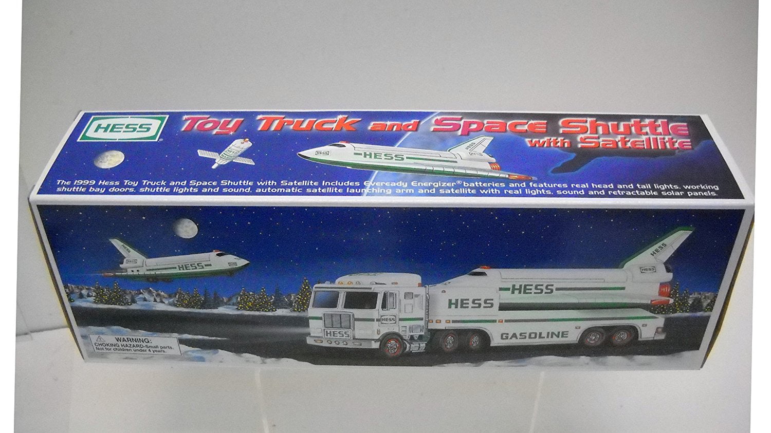 hess toy truck and space shuttle with satellite