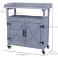 thumbnail image 3 of Outsunny Banc de Rempotage Extérieur avec Rangement, Roues, Gris, 3 of 10