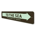 thumbnail image 4 of Arrow to The Sea Sign, Beach Location Sign, Custom Beach Destination Sign, Beach House Aluminum Sign - 4x18 inches, 4 of 4