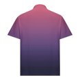 thumbnail image 5 of USNSM Men's Gradient Printed Button Down Shirt Cotton Short Sleeve T Shirt Moisture Wicking Tee Shirt Lapel Lightweight Summer Tops Purple XXL, 5 of 6