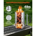 thumbnail image 2 of VEVOR Charcoal Chimney Starter, 4 lbs Large Capacity Coal Fireplace, Heavy Duty BBQ Steel Chimney Starter for Charcoal Grill and Barbecues, Compact On-the-Go Carbon Lighter and BBQ Grill Tool, Silver, 2 of 9