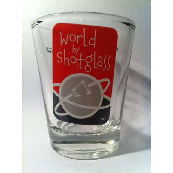 World By Shotglass Logo Shield Shot Glass