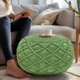 thumbnail image 4 of Macrame Braided Pouf - Knitted Cotton Cord Comfortable Round Dori Pouf - Prefilled Ottoman Footrest Bean Bag - Stuffed Boho Moroccan Accent Seating - Nursery Bedroom Dorm - 20x14 - Green, 4 of 7