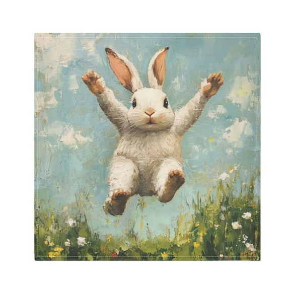 Napkin Satin Napkin 20*20Inchx1 Kitchen Towel Dinner Plate Towel Decorative Towel Napkin Tea Towel Suitable For Kitchen Table Bunny Hop