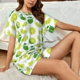 thumbnail image 6 of Womens Pajama Sets With Pocket, Cute Limes Green Leaves Lounge Sets Short Sleeve Sleepwear PJ Sets for Women, 6 of 6
