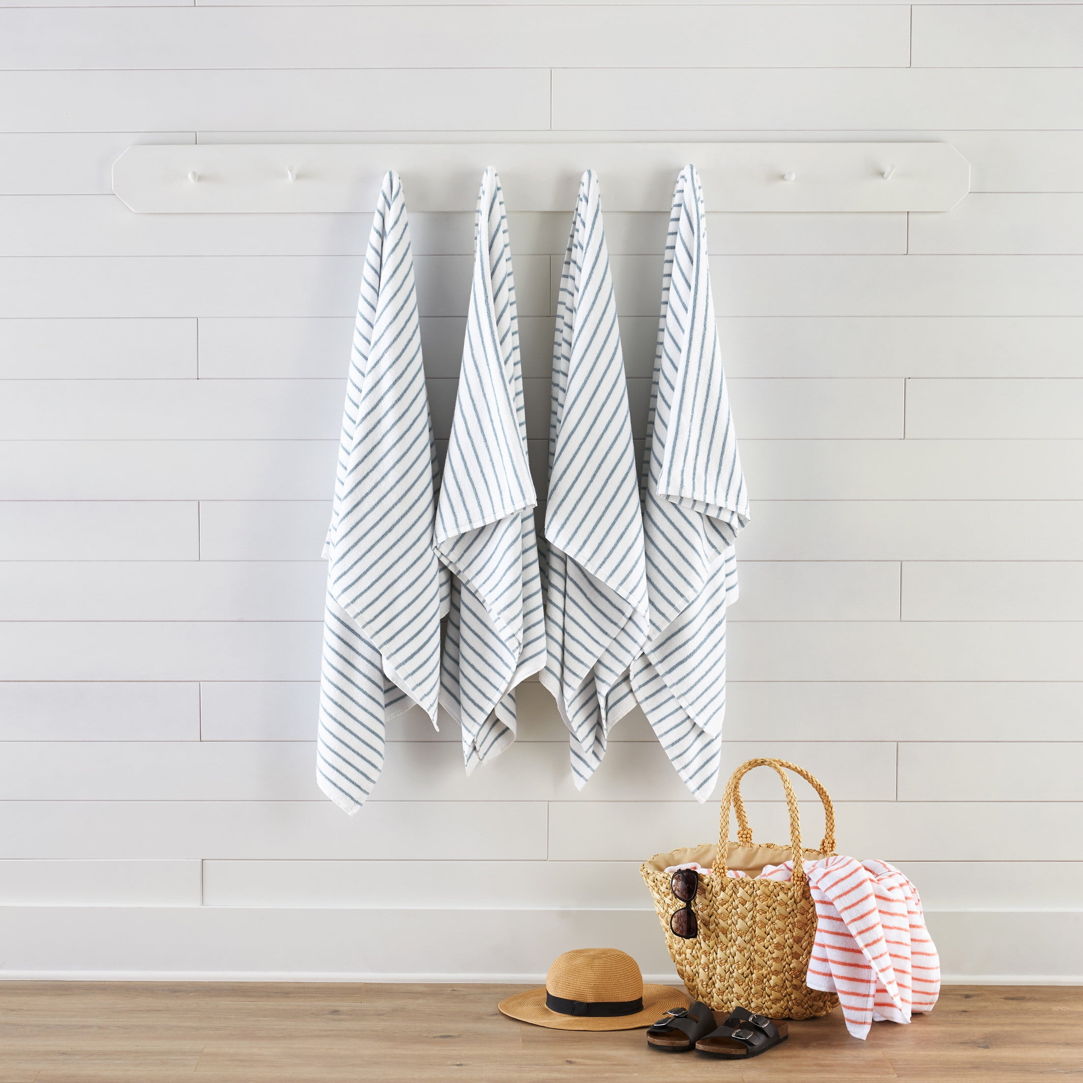 Comfort Canopy - Cabana Stripe Beach Pool Towels - Oversized 100% Ring Spun Cotton, Ultra Soft, Plush and Highly Absorbent, 35 x 65