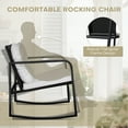thumbnail image 5 of Lacoo 3 Pieces Outdoor Rocking Chair Furniture Sets Modern Patio Furniture Set Rocking Wicker Bistro Sets Cushioned PE Rattan Chairs Conversation Sets with Glass Coffee Table,White, 5 of 7