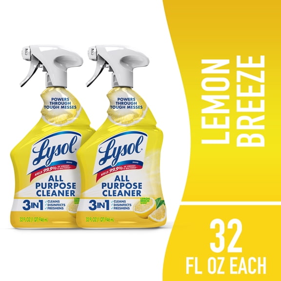 Lysol All Purpose Cleaner Spray, Lemon Breeze, 64oz, Kills Germs