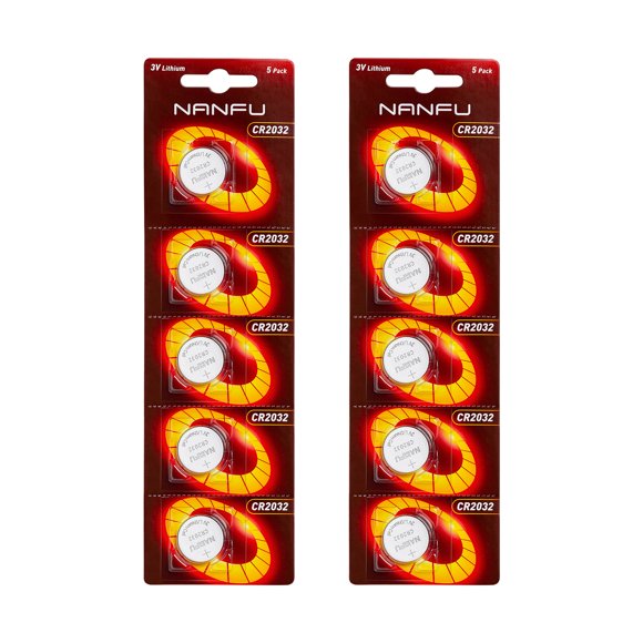 NANFU 10 Pack CR2032 Lithium Coin Cell Batteries