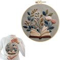 thumbnail image 2 of DIY Floral Book Embroidery Kit for Beginners, Hand Sewing Art Craft with Threads & Needles for Home Wall Decor, 2 of 8