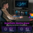 thumbnail image 4 of Patiojoy Computer Desk w/ Built-in Charge Station Metal Frame Gaming Desk w/ Monitor Shelf Modern Writing Desk Workstation Table for Office Room Black, 4 of 9