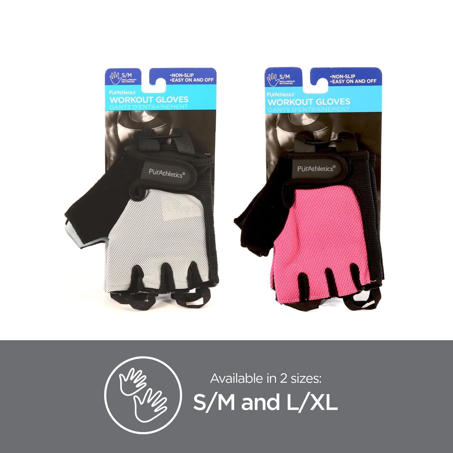 Gants de fitness PurAthletics taille S/M - Gris