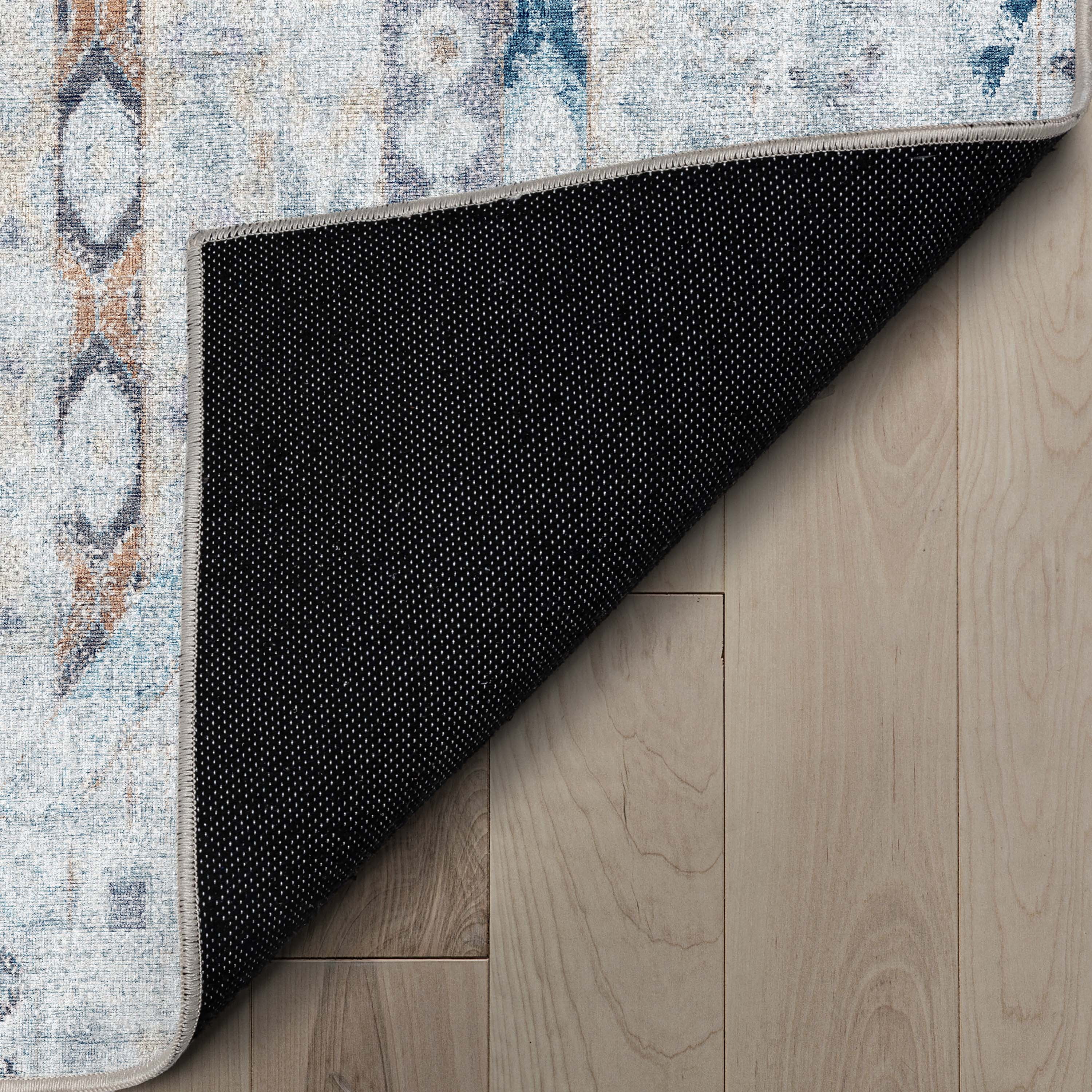 Well Woven Apollo Rodeo Vintage Medallion Tribal Blue Flat Pile Easy to Clean 5'3" x 7'3" Area Rug for Living Room Dining Room Bedroom and Kitchen