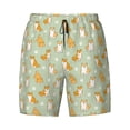 thumbnail image 4 of Lsque Mens Swim Trunks Dog And Flower Pattern - Bathing Suit Compression Liner - Beach Swim Shorts Swimwear - (S-3XL) - Stretch Quick Dry -Medium, 4 of 9