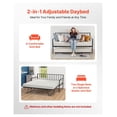 thumbnail image 2 of Twin Daybed Frame with Trundle & LED Lights, Height Adjustable Metal Platform Bed, Charging Station, Twin to King Conversion, for Living Room & Bedroom, 2 of 6
