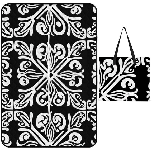 Bohemian Pattern Waterproof Picnic Blanket with Foldable Zipper, Suitable for Outdoor Use, Suitable for Travel, Camping, Beaches, Parks, Grasslands, Picnic Blanket Accessories