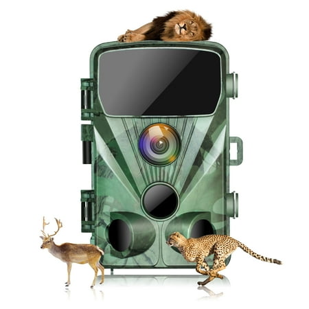 CAMPARK Trail Camera 4K 20MP Game Deer Hunting Camera with 42pcs infrared LEDs Night Vision Waterproof IP66 0.3s Trigger Time Motion Activated 120° Wide Angel Trail Cam for Wildlife Monitor 2.4 LCD