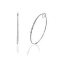 thumbnail image 2 of Brilliance Fine Jewelry Women's Rhodium Plated Sterling Silver In-Out Crystal Round Hoop Adults Earring, 2 of 5