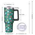 thumbnail image 2 of 40oz Pioneer Flower Floral Print Pattern Insulated Tumbler with Handle, BPA-Free Leak Proof Lid and Straws, Double Wall Vacuum, Hot 12h/Cold 34h, 2 of 6