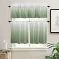 thumbnail image 2 of 3-Piece Kitchen Curtains and Valances Set Sage Green Watercolor Rod Pocket Soft Kitchen Curtain Set Washable Kitchen Window Curtains Set Abstract Gradient Texture, 2 of 6