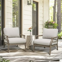 Ulax Furniture Patio Aluminum Club Chairs Outdoor Lounge Chairs with Removable Olefin Cushions (Set of 2)