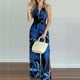 thumbnail image 3 of Puntoco Mujer Moda Halter Backless Slit Pierna Estampado floral Mono Puntoco Puntoco-594, 3 of 5