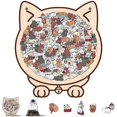 thumbnail image 1 of Cat Shaped Puzzles Wooden Cat Jigsaw Puzzles 145 PCS Puzzle Wood Colored, 1 of 8