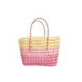 thumbnail image 2 of Colorful hollowed out hand-held woven bag, square large capacity grass woven bag, seaside vacation beach versatile women's bag (pink), 2 of 6
