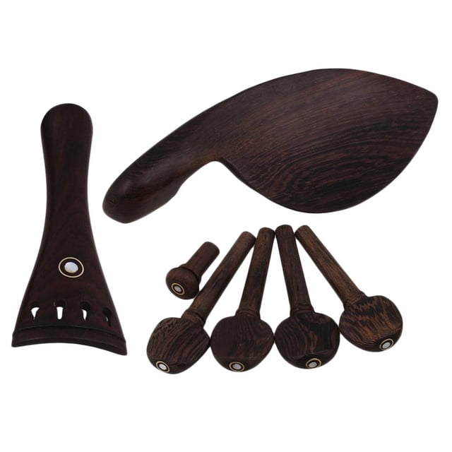 lionlar Chin Rests + Tailpiece + Endpin + Tuner Pegs Wooden Accessory Set for 4/4 Violin