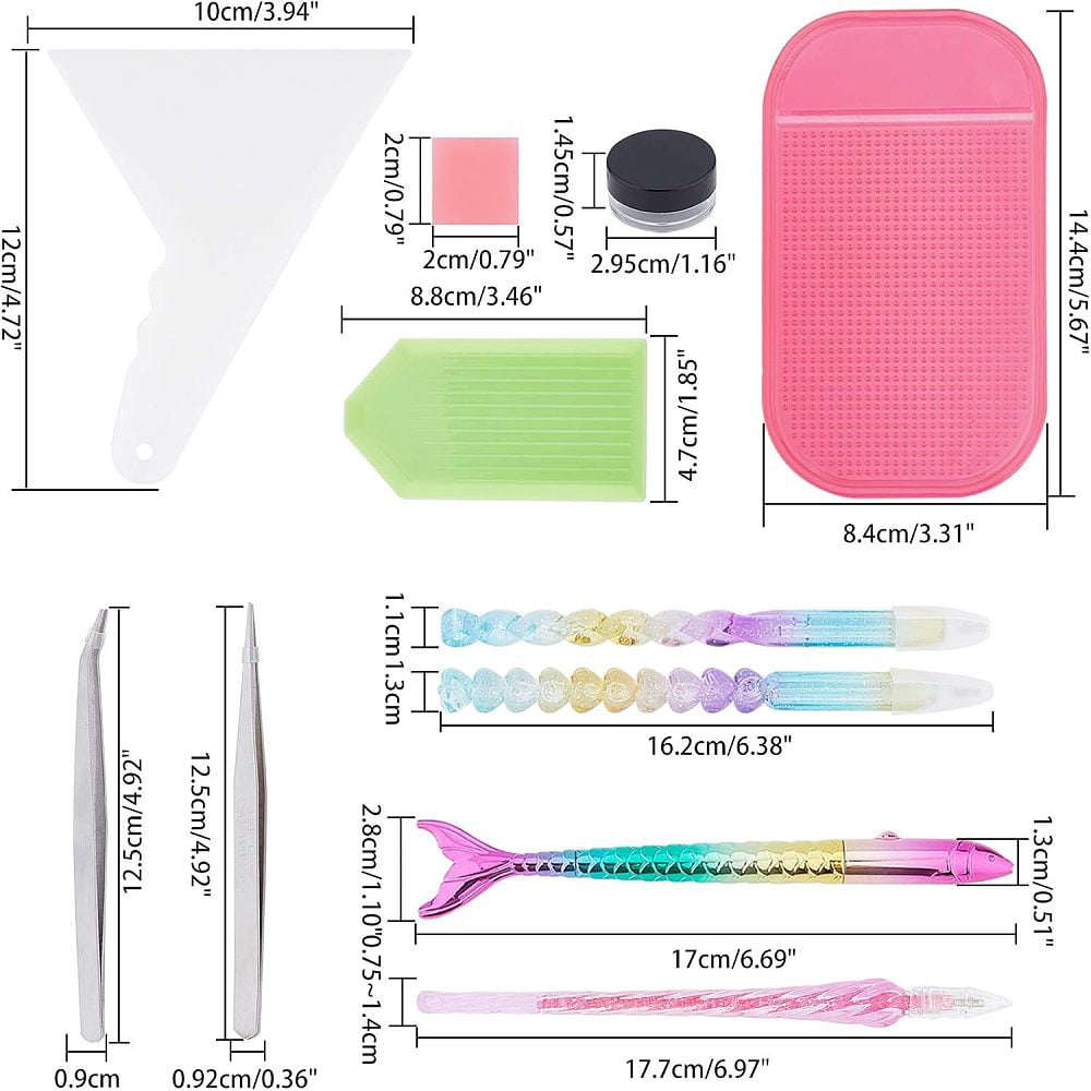 51pcs 5D DIY Painting Tools Diamond Embroidery Stitch Painting Kits with Diamond Storage Case for Painting Embroidery Accessories Supplies