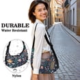 thumbnail image 3 of Boho Floral Print Crescent Crossbody Bag Adjustable Strap Compact Nylon Dumpling Purse Suitable for Spring Summer and Autumn Outings, 3 of 5