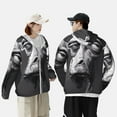 thumbnail image 4 of Gaeub Monochrome Giraffe Expression Men's and Women's UPF 50+ Long-Sleeved Sun Protection Clothing, Fishing Shirt Long Sleeve Zip-XX-Large, 4 of 7