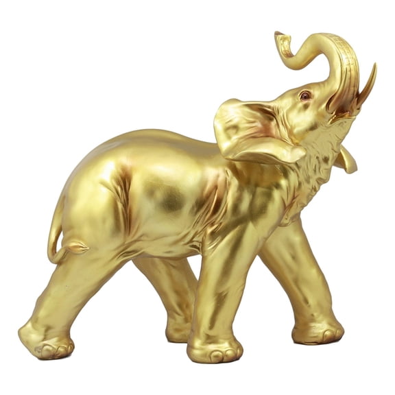 Auspicious Large Thai Buddha Feng Shui Golden Elephant With Trunk Up Statue