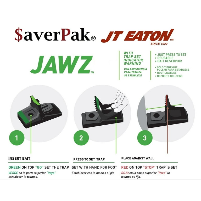 averPak 4 Pack - Includes 4 JT Eaton Jawz Rat and Chipmunk Traps
