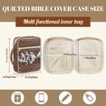 thumbnail image 7 of Xoenoiee Brown Cow Print Bible Cover for Women Men, Quilted Bible Carrying Case Church Bag with Multiple Pockets, Large Capacity Bible Case with Handle, 7 of 7
