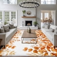 thumbnail image 3 of 8'x10' Area Rugs, Orange Eucalyptus Leaves Indoor Outdoor Area Rug for Living Room Bedroom, Watercolor Spring Summer Botanical Washable Bathroom Rugs Kitchen Floor Carpet Mats Home Decor Aesthetic, 3 of 8