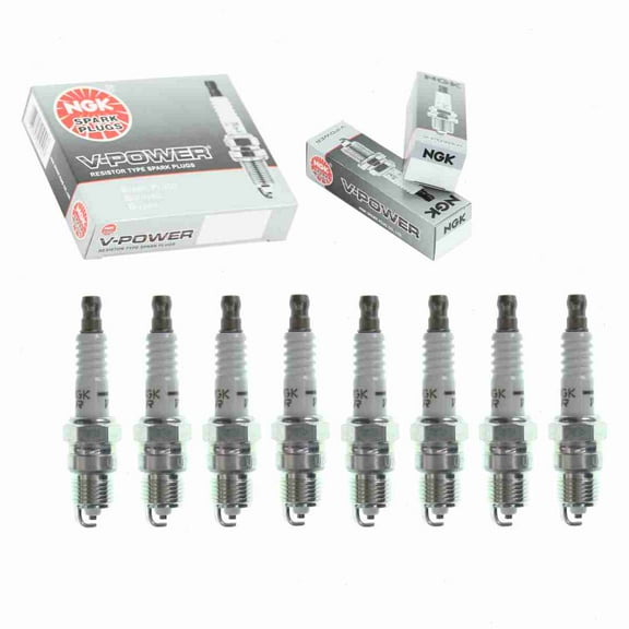 8 pc NGK V-Power Spark Plugs compatible with GMC C3500 5.7L 7.4L V8 1988-1995