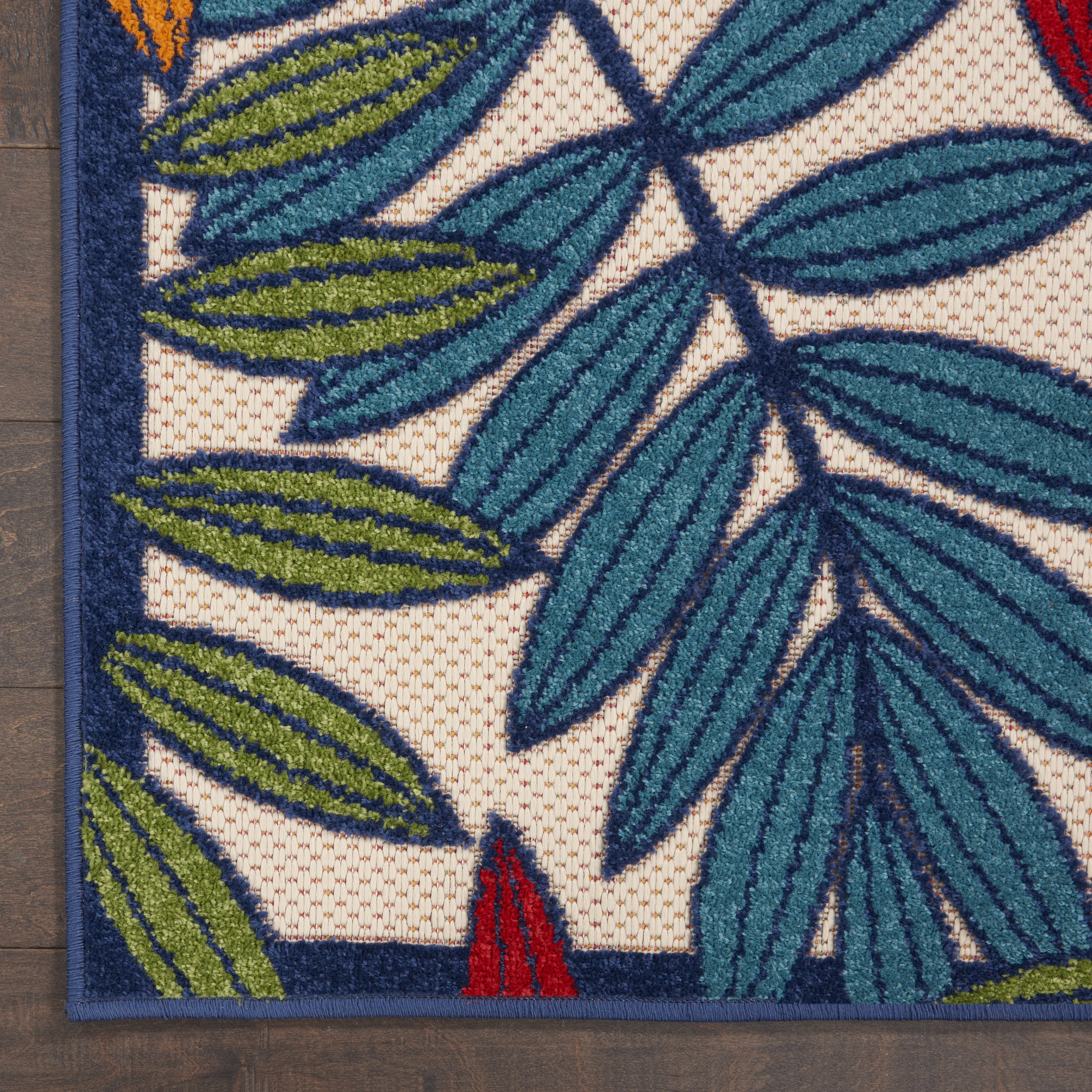 Nourison Aloha Indoor/Outdoor Tropical Botanical Multicolor 2'3" x 8' Area Rug, (8' x Runner)