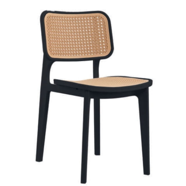 SILLA IVONE PVC NEGRA