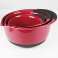 thumbnail image 1 of 3-Piece Plastic Mixing Bowl Set for Whipping Eggs, Washing Produce & Serving Salads, Lightweight Nesting European Design with Non-Slip Base, Easy-Pour Rim for Home & Rv , Three-Piece Salad Bowl Set, 1 of 5