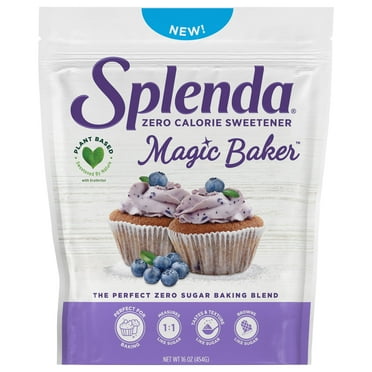 Splenda Magic Baker Zero Calorie Plant Based Granulated Baking Blend With Stevia, Erythritol And Allulose – Zero Sugar, Keto Friendly, 1Lb (16 Oz) Pouch (Pack Of 1), White