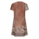 thumbnail image 5 of ICHUANYI Clearance Women's Fashion Round-Neck Short Sleeved Printed Pullover Dress(Khaki, S) ICHUANYI WER2023080816993, 5 of 5