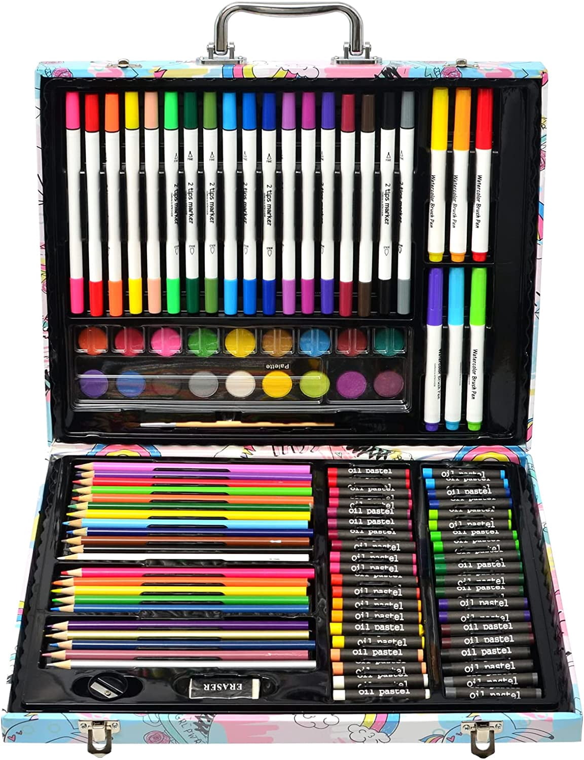 132-Piece Art Set, Deluxe Professional Color Set, Creating Gift Box, Art Set Crafts Drawing Painting Christmas Kit for Kids and Adult, Girls Boys