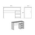 thumbnail image 3 of Modern Design White Writing Desk with Book Storage, Computer Workstation, White Finish, 3 of 4